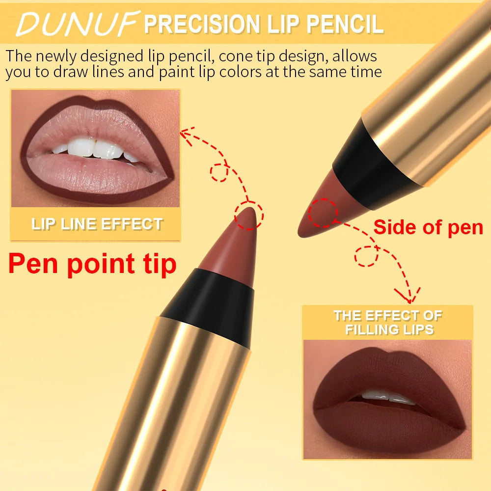 Waterproof Matte Lip Liner Pencil – Long-Lasting Dark Red