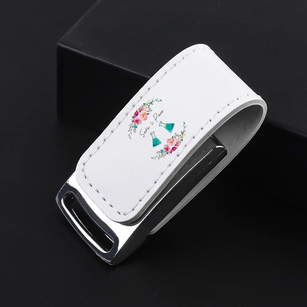 10-Pack Custom Logo Leather USB Flash Drives 16GB 64GB Gifts USB Flash Drive PRIMED