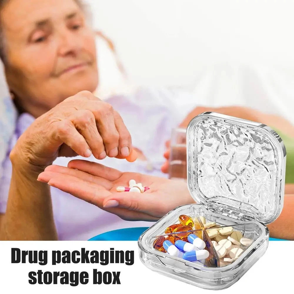 Travel Pill Organizer – 4-Compartment Watertight Portable Case Pill Organizer Case PRIMED