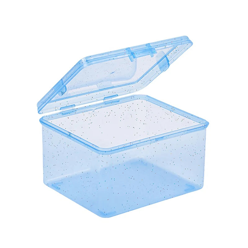 Transparent Photocard Storage Box Flip Case Desk Organizer Card Storage Box PRIMED blue