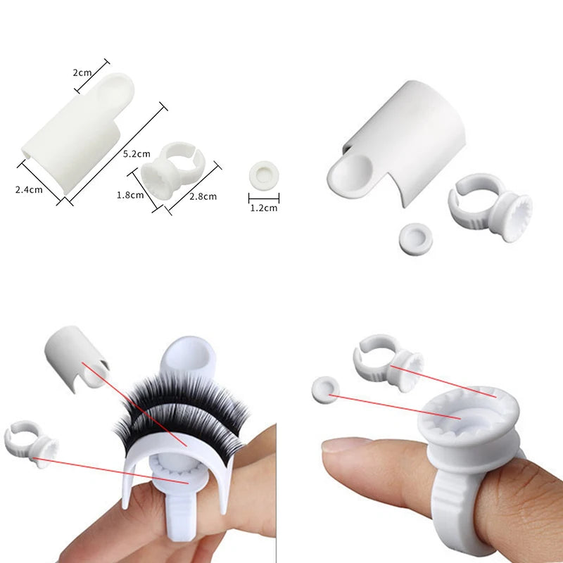 Eyelash Extension Glue Ring & U-Shaped Root Divider Set Lash Extension Tools PRIMED