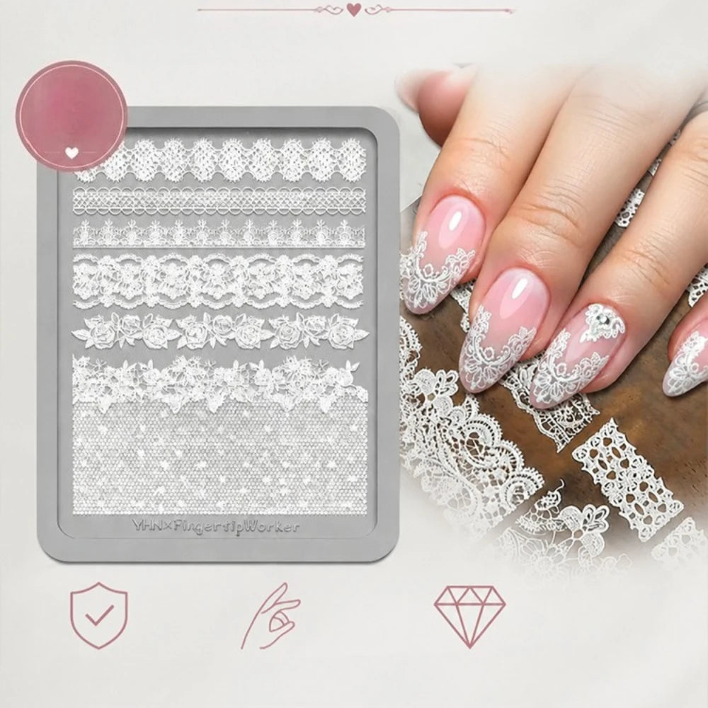 3D Lace Floral Silicone Nail Art Mold – Gel & Acrylic DIY