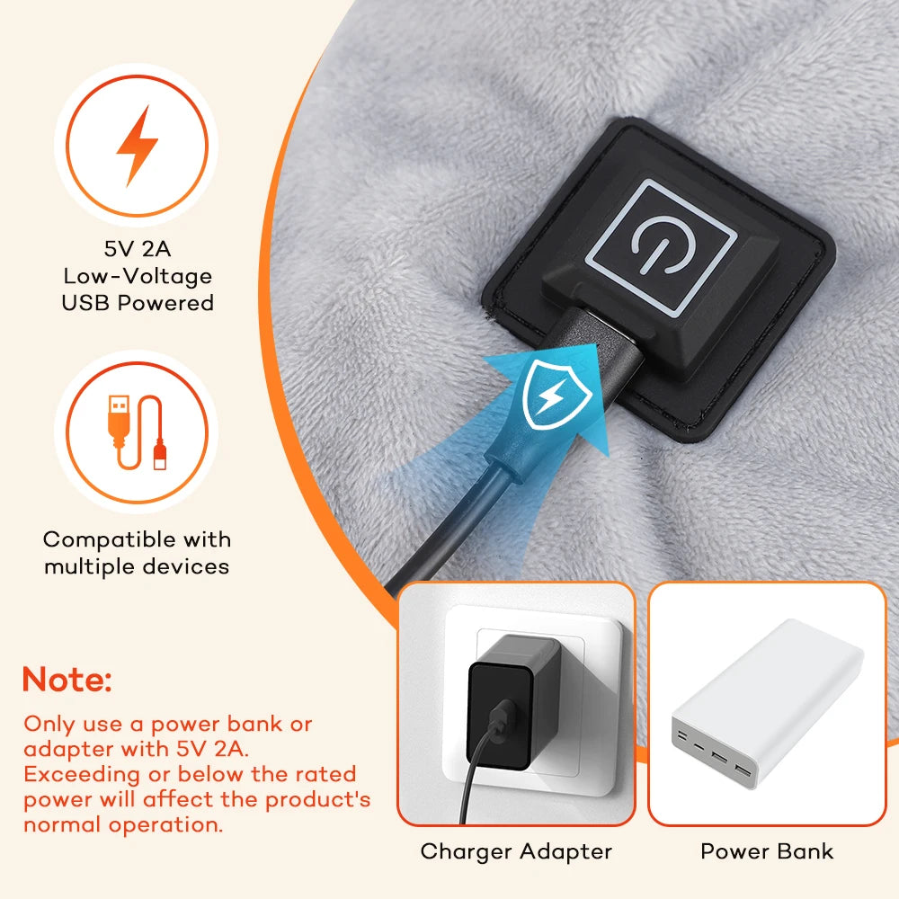 USB Electric Heated Neck & Shoulder Wrap | 3 Heat Levels Heated Neck Wrap PRIMED