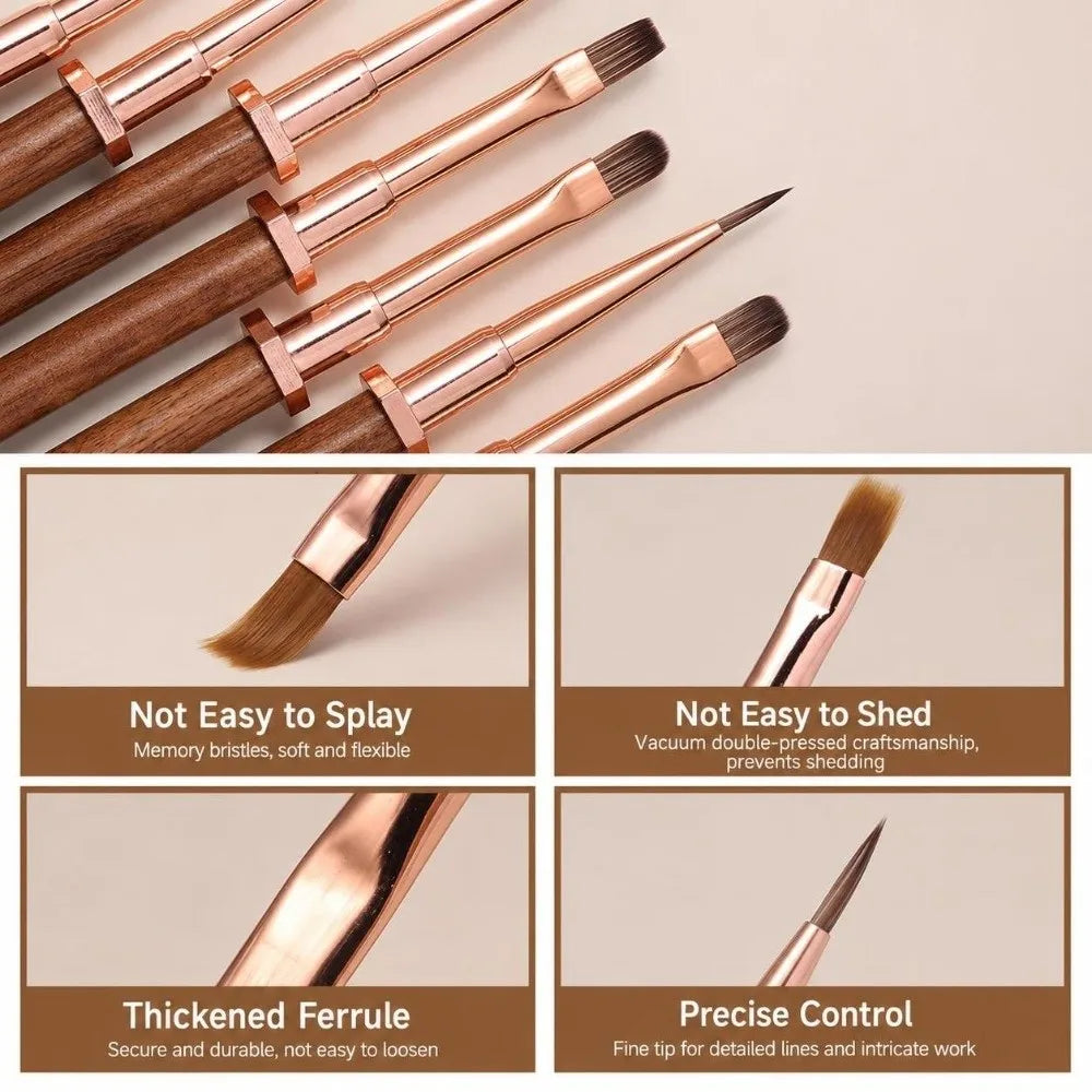 Sandalwood Handle Nail Art Detail Brush – Portable Nail Pen