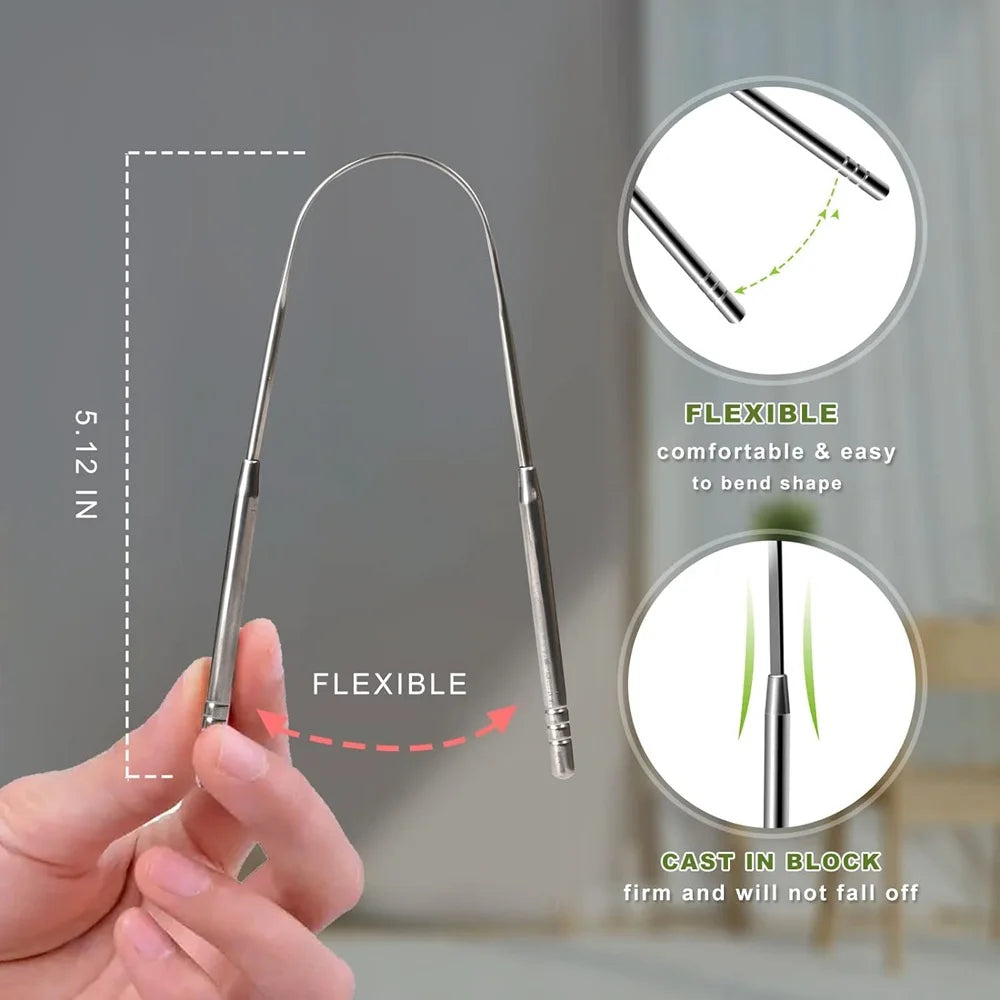 Stainless Steel Tongue Scraper 4 Colors | Fresh Breath Tool