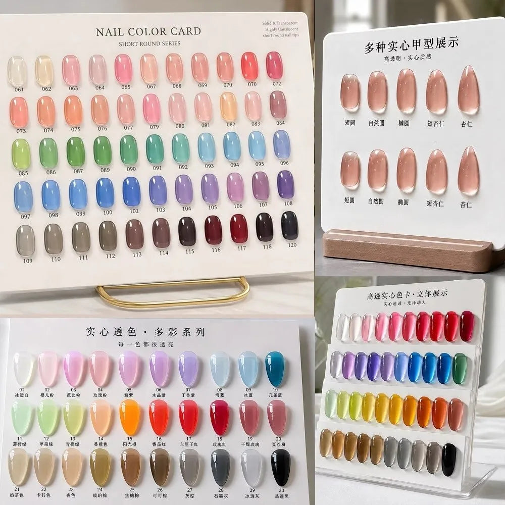 120-Pc Clear Nail Tips Set – DIY Color Chart Display Nail Tips Set PRIMED