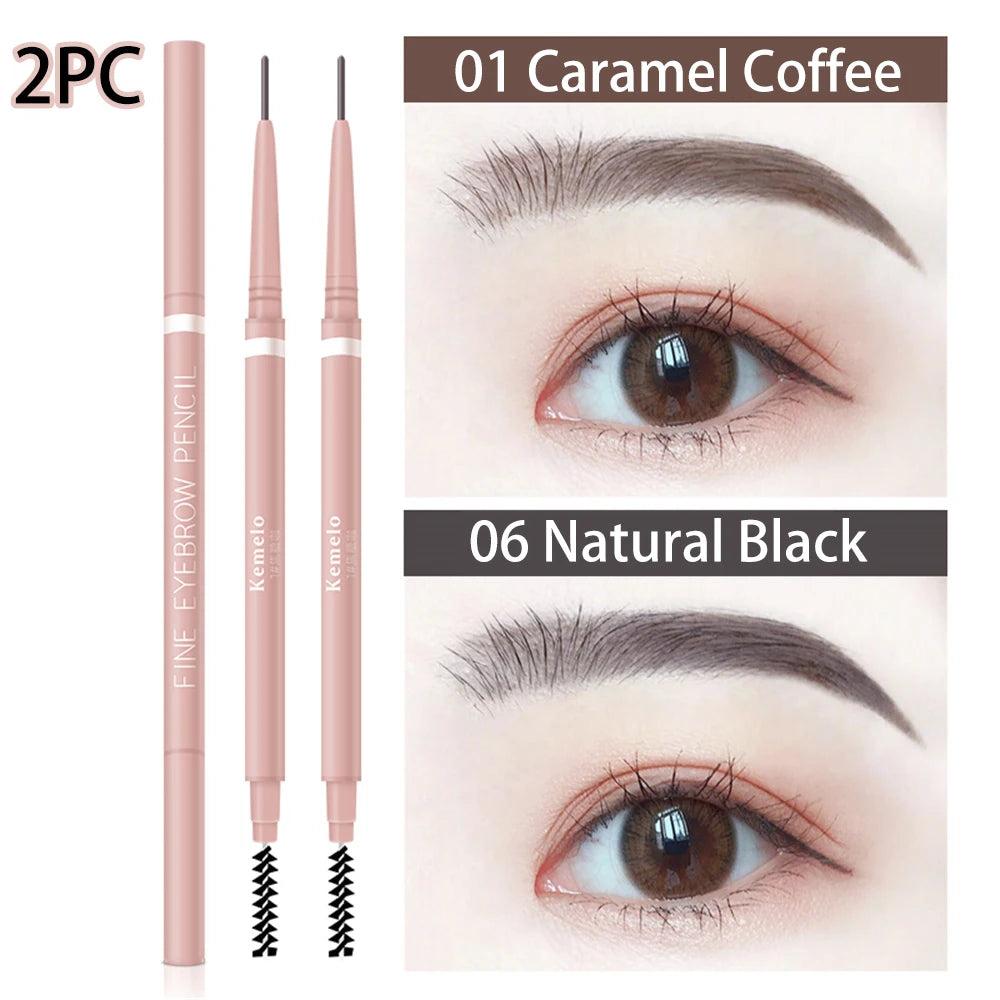 1.5mm Ultra-Fine Waterproof Eyebrow Pencil with Spoolie Brush