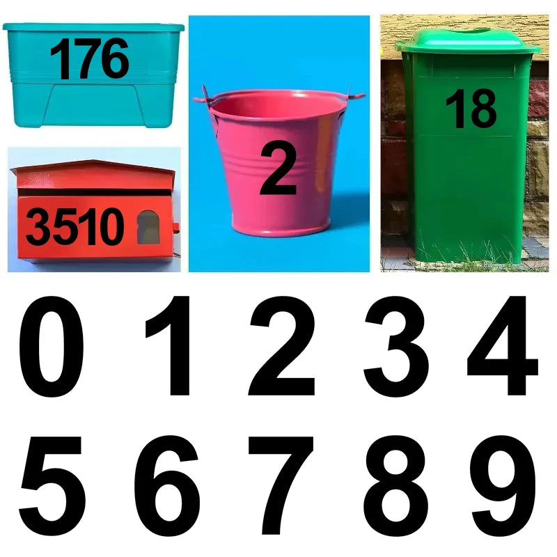 Large 6.9" Self-Adhesive Number Sticker – Bins, Mailboxes & Doors