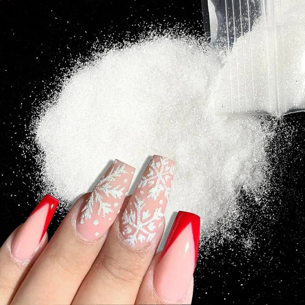 MAFANAILS 50g Iridescent Sugar Nail Glitter Powder Black & White