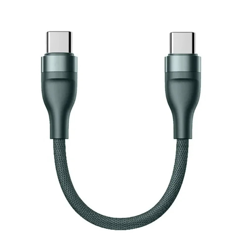 USB-C to USB-C 60W PD Fast Charging Cable – 25cm Short USB-C Charging Cable PRIMED Green 0.25m