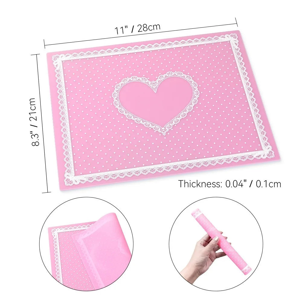 Silicone Nail Art Mat – Non-Slip Washable Lace Hand Cushion