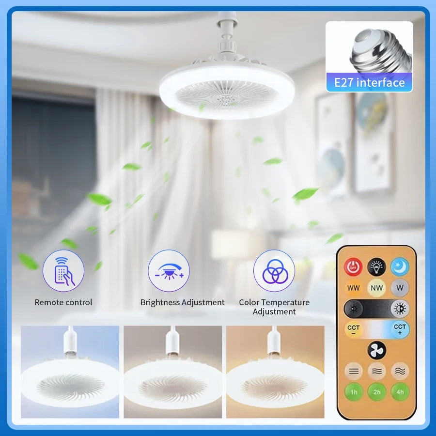 Dimmable Ceiling Fan Light with Remote Control E27 LED Ceiling Fan Light PRIMED