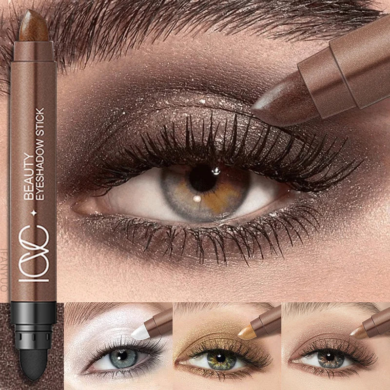 Dual-Ended Pearlescent Glitter Eyeshadow Stick – Waterproof Eyeshadow Stick PRIMED
