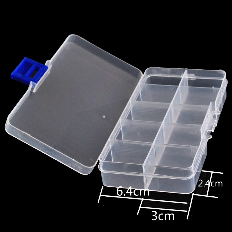 10-Compartment Clear Plastic Nail Art & Jewelry Organizer