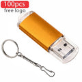 100-Pack USB 2.0 Flash Drives with Key Chain | 4GB–64GB USB Flash Drive PRIMED Orange 128GB-100pcs