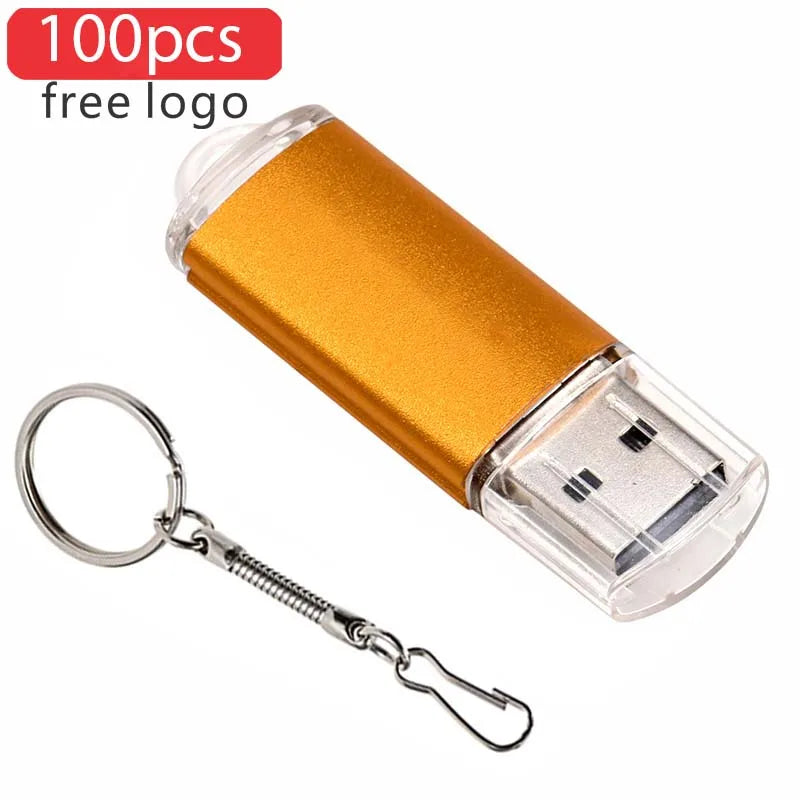 100-Pack USB 2.0 Flash Drives with Key Chain | 4GB–64GB USB Flash Drive PRIMED Orange 128GB-100pcs