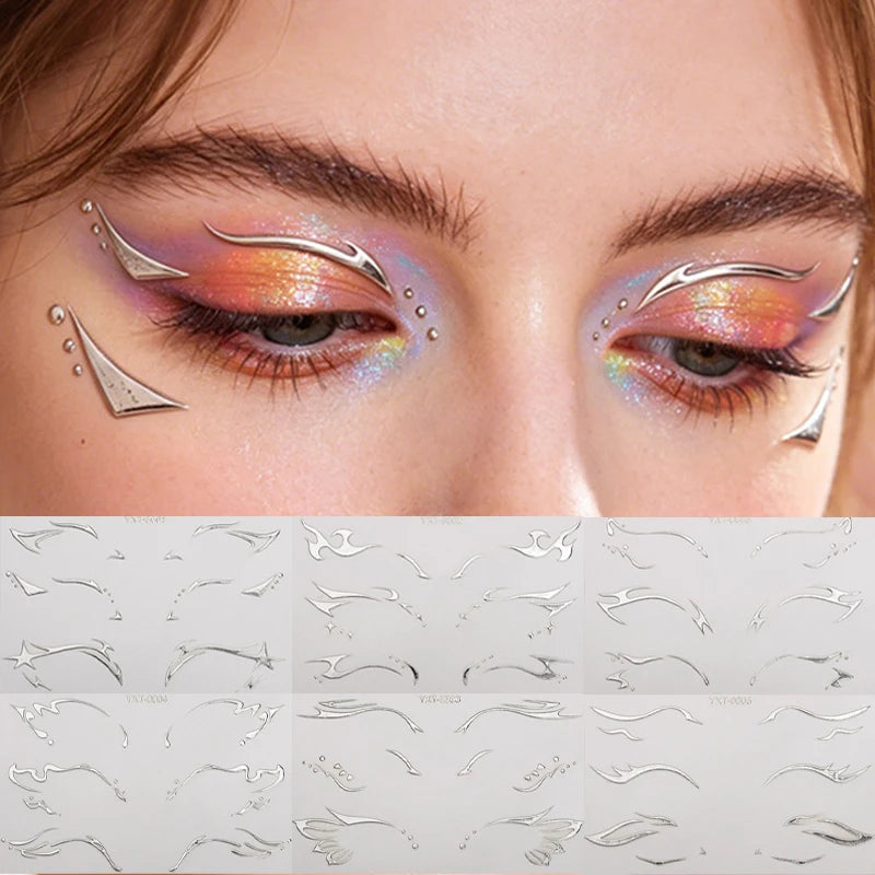 Holographic Laser Eyeliner Stickers – Waterproof Face Art Decals Face Art Sticker PRIMED
