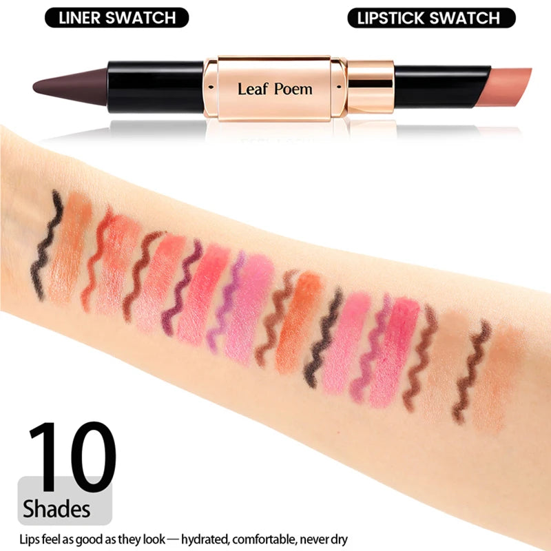 2-in-1 Double-Ended Lip Liner & Lipstick | Matte + Gloss Lip Liner Lipstick PRIMED