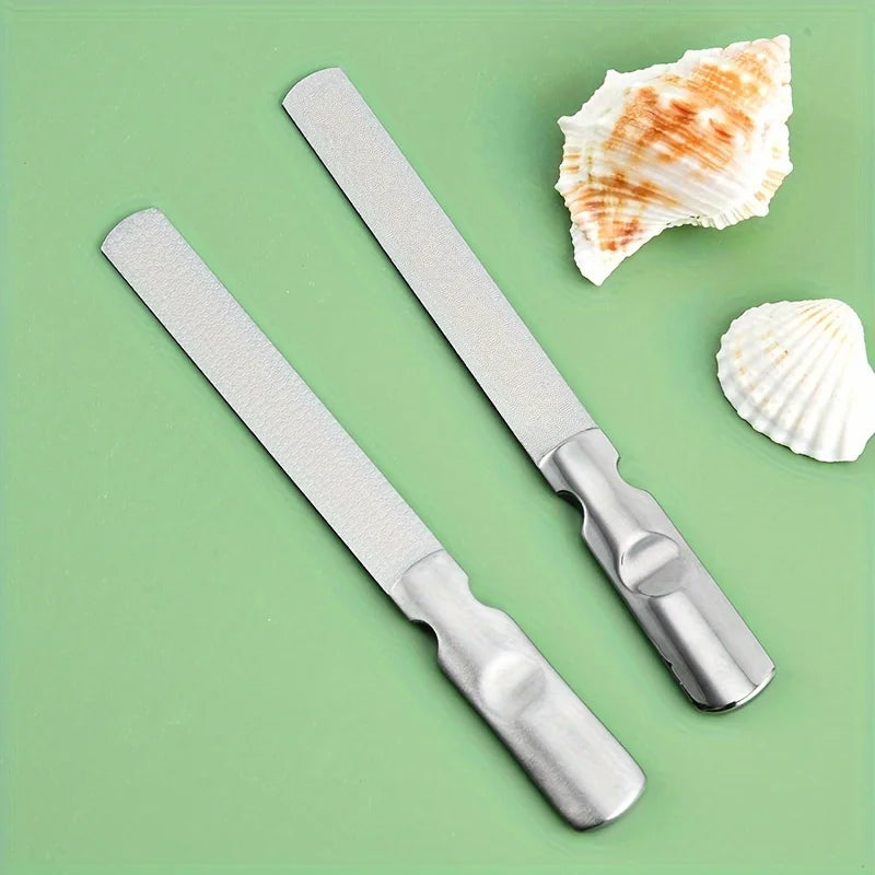 Ouriner Double-Sided Stainless Steel Nail File with Pouch