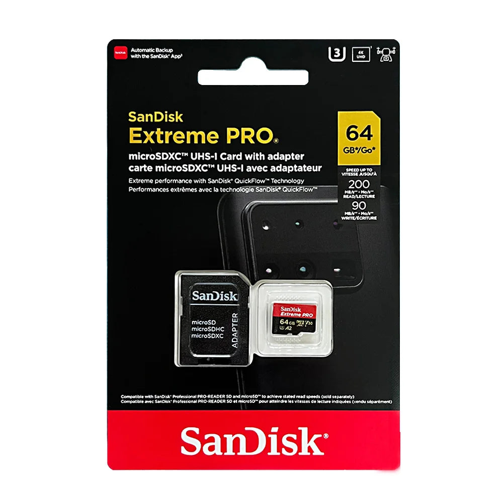 SanDisk Extreme PRO MicroSD Card 32GB–1TB 4K UHD U3 V30 MicroSD Memory Card PRIMED