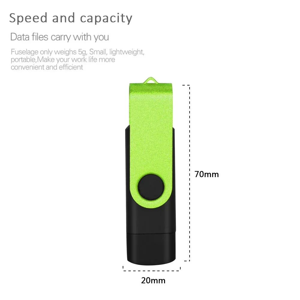 2-in-1 USB C Flash Drive 64GB 128GB OTG Dual Type-C Pendrive USB Flash Drive PRIMED