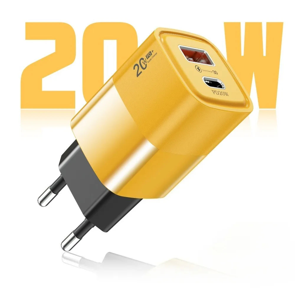 PD 20W USB-C Wall Charger Quick Charge 3.0 EU/US Plug USB-C Wall Charger PRIMED