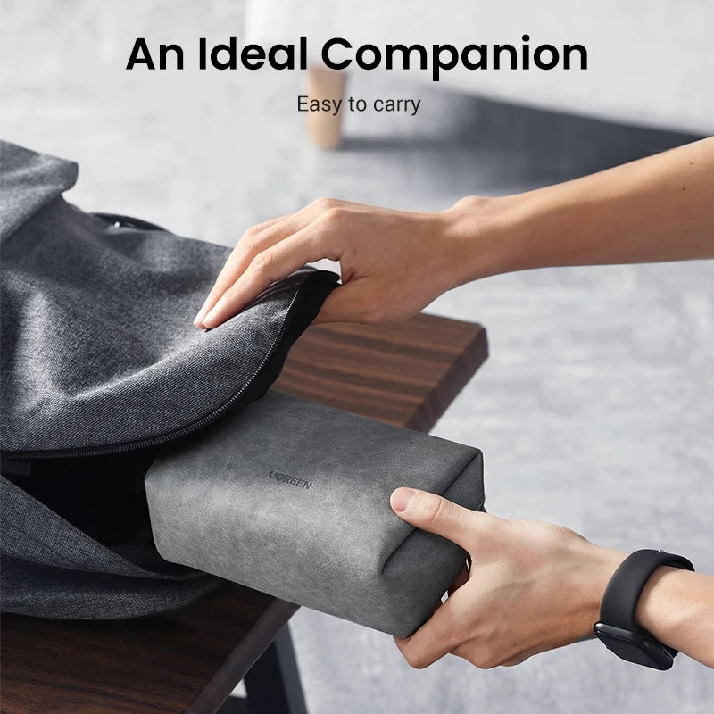 UGREEN Leather Digital Organizer Bag – Cables & Accessories Digital Accessories Organizer PRIMED