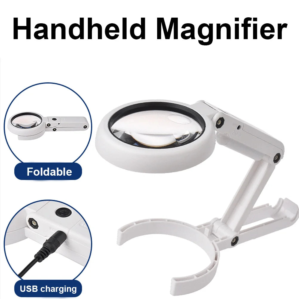 LED Desktop Magnifier Stand with Helping Hand Clamps | 3X–10X LED Magnifier Stand PRIMED