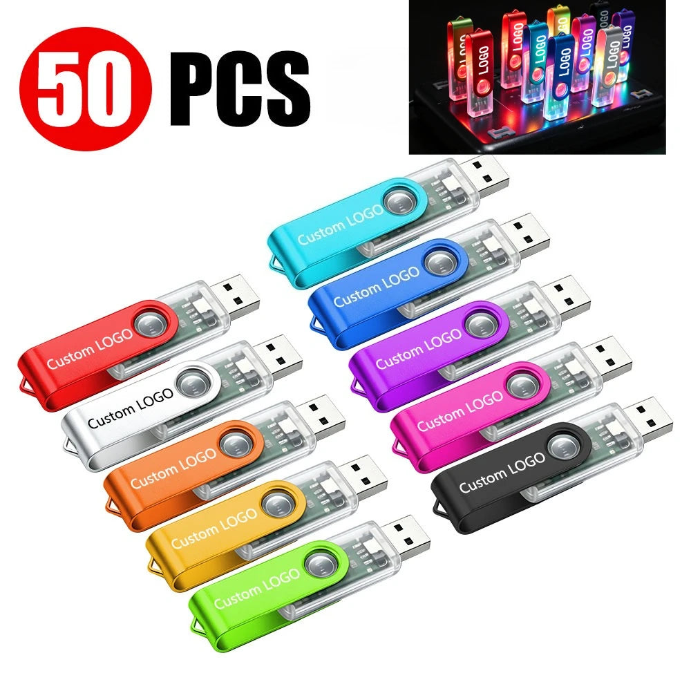 50 PCS Colour USB Flash Drives 1–64GB | Bulk Custom Logo Pack USB Flash Drive PRIMED