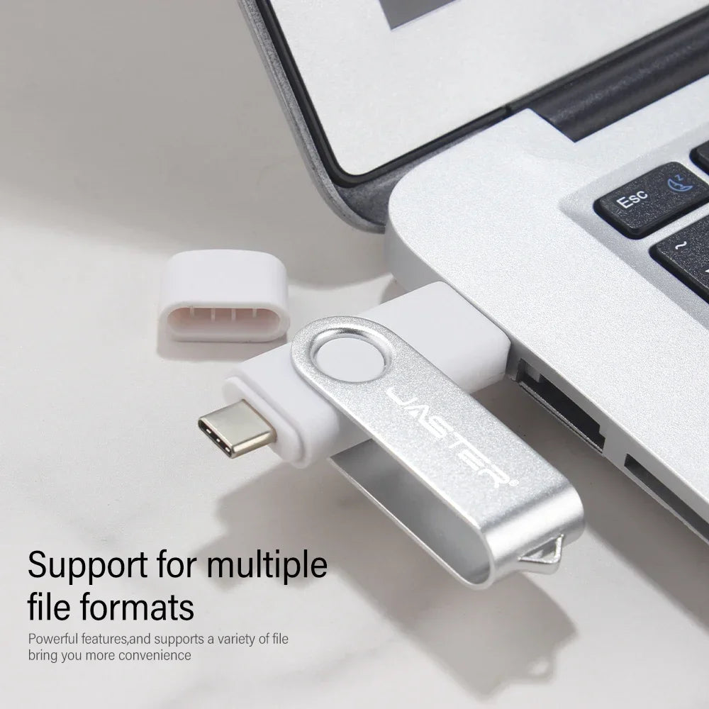 JASTER USB Type-C Flash Drive 16–128GB | 2-in-1 Pendrive USB Flash Drive PRIMED