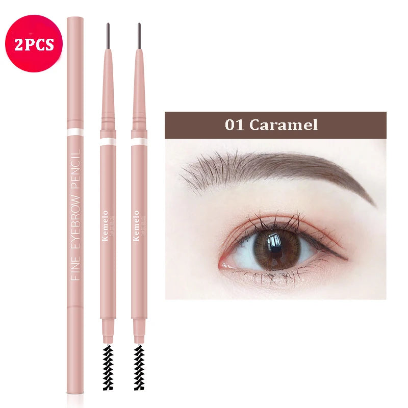1.5mm Ultra Fine Waterproof Eyebrow Pencil with Brush – 6 Shades