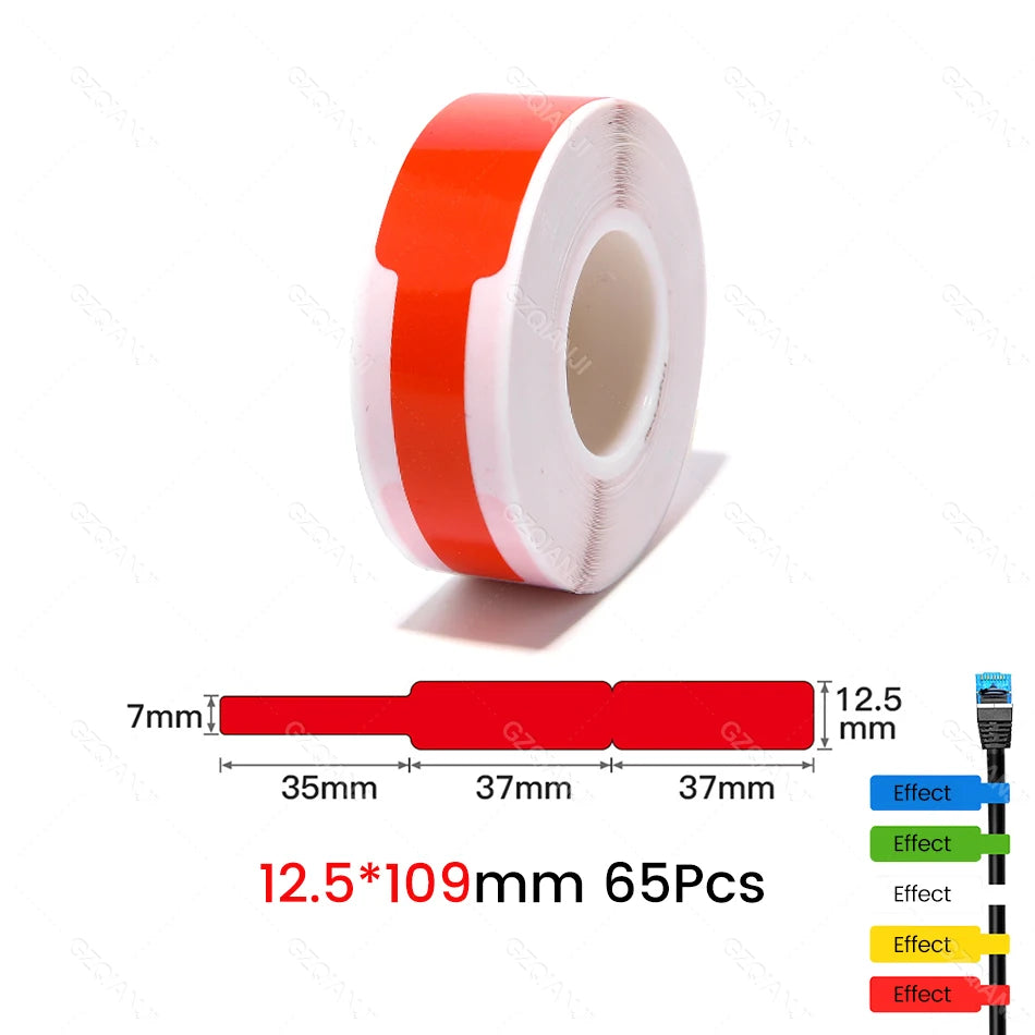 NIIMBOT Thermal Label Rolls – Waterproof D11 D110 D101 Stickers Thermal Label Rolls PRIMED 1Roll Red Cable