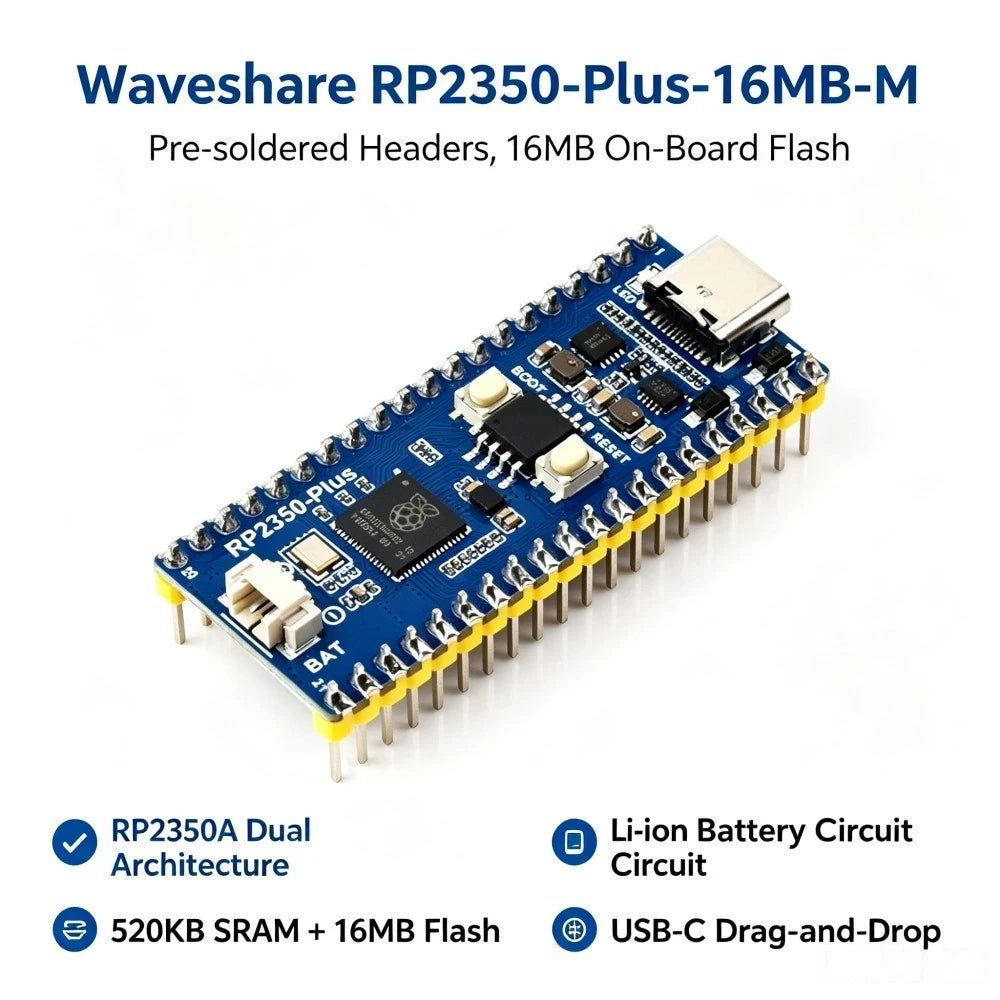 TISHRIC RP2350 Mini Development Board | Pico 2 Controller Microcontroller Dev Board PRIMED