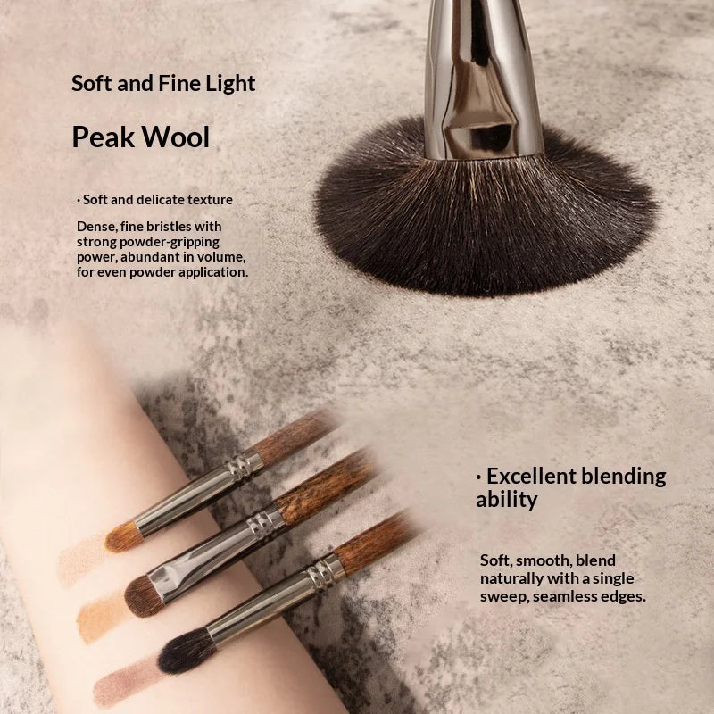 22-Piece Goat Hair Makeup Brush Set – Full Face & Eye Kit