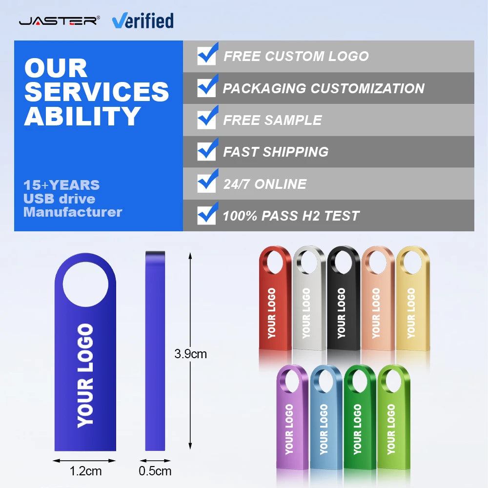 20 Pack Metal USB Flash Drives Custom Logo 2GB–128GB Bulk USB Flash Drive PRIMED