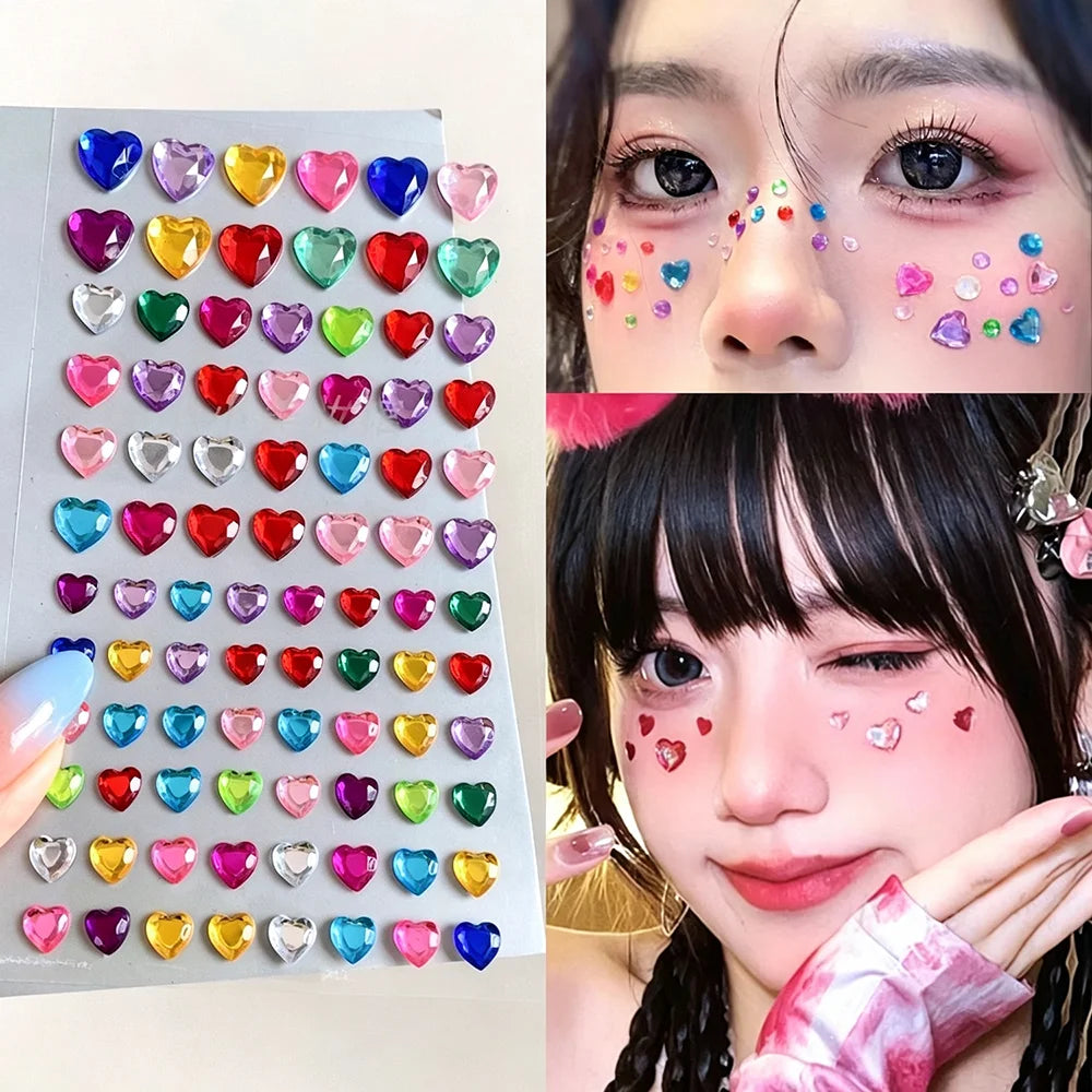 Iridescent Star Face Gem Stickers | Crystal Pentagram Body Art Face Gem Stickers PRIMED