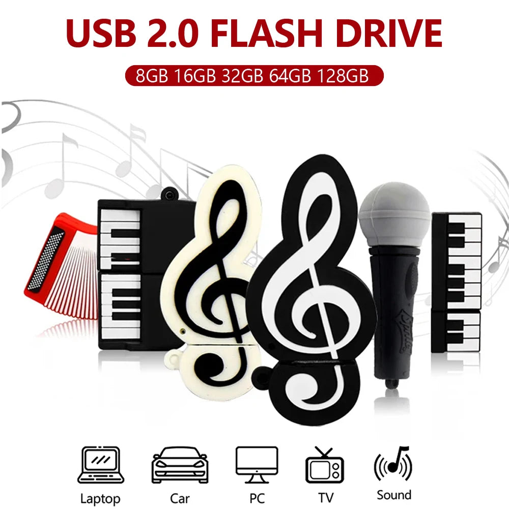 Musical Instrument USB Flash Drive 128GB | Novelty Pen Drive