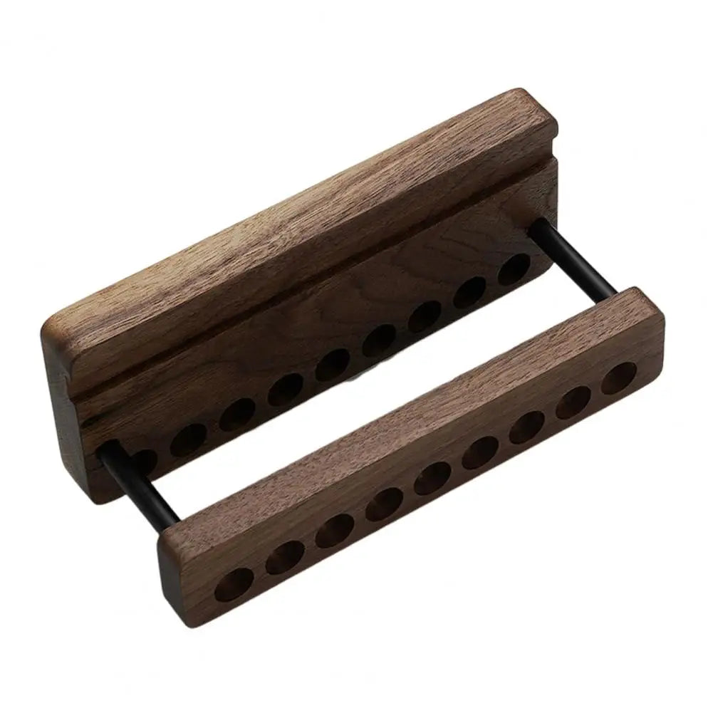 Wooden Crochet Hook Holder – 9-Hole Tabletop Organizer Craft Tool Organizer PRIMED Ebony