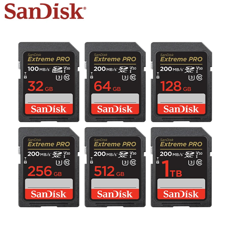 SanDisk Extreme PRO SD Card V30 U3 4K UHD – 32GB to 1TB