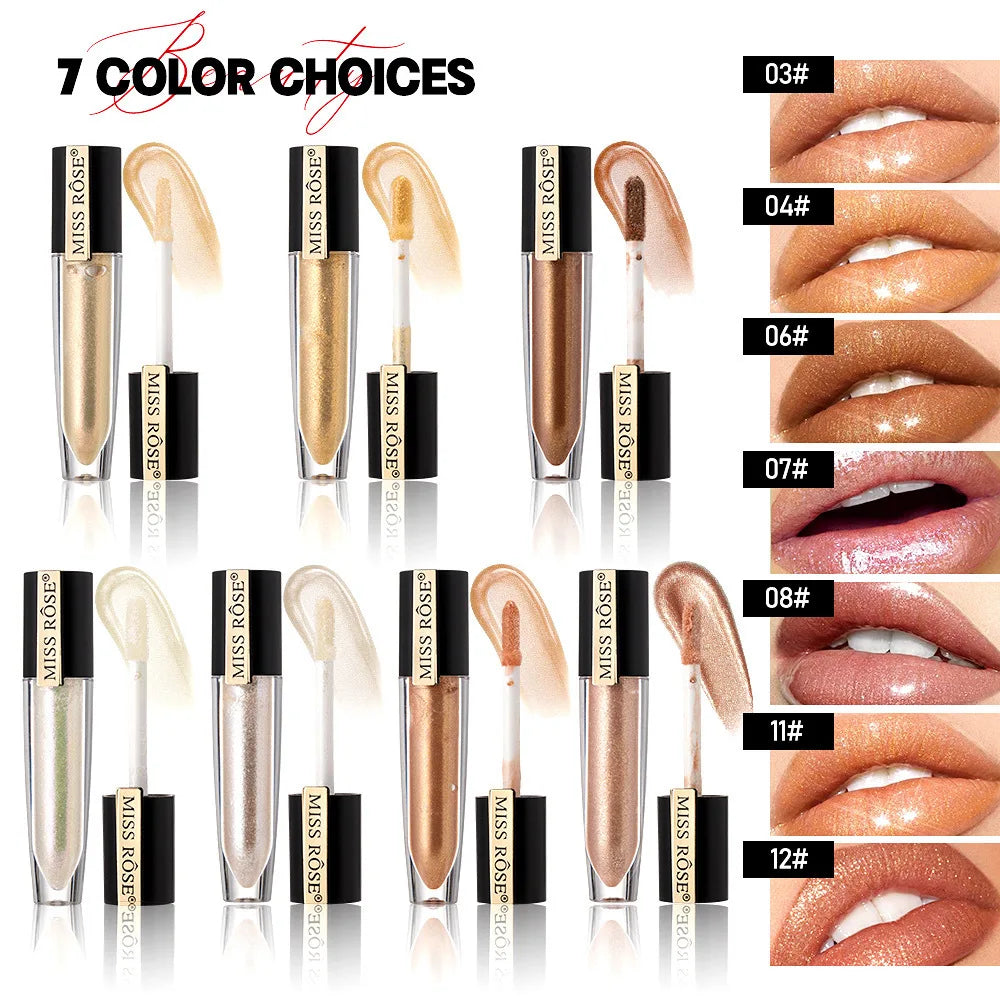 MISS ROSE Pearlescent Liquid Lip Glaze – Waterproof & Hydrating Liquid Lip Gloss PRIMED