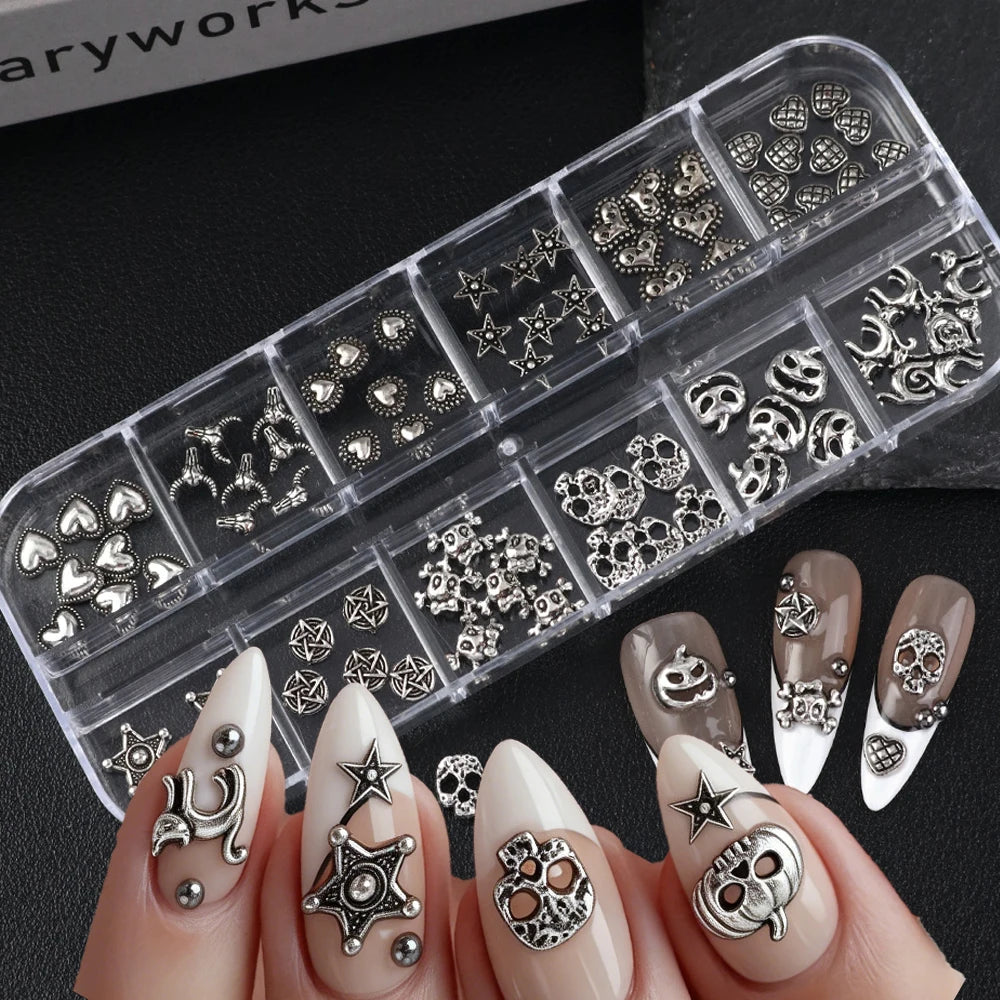 Halloween Nail Charms Set – Pumpkin, Black Cat & Star Designs Nail Art Charms PRIMED