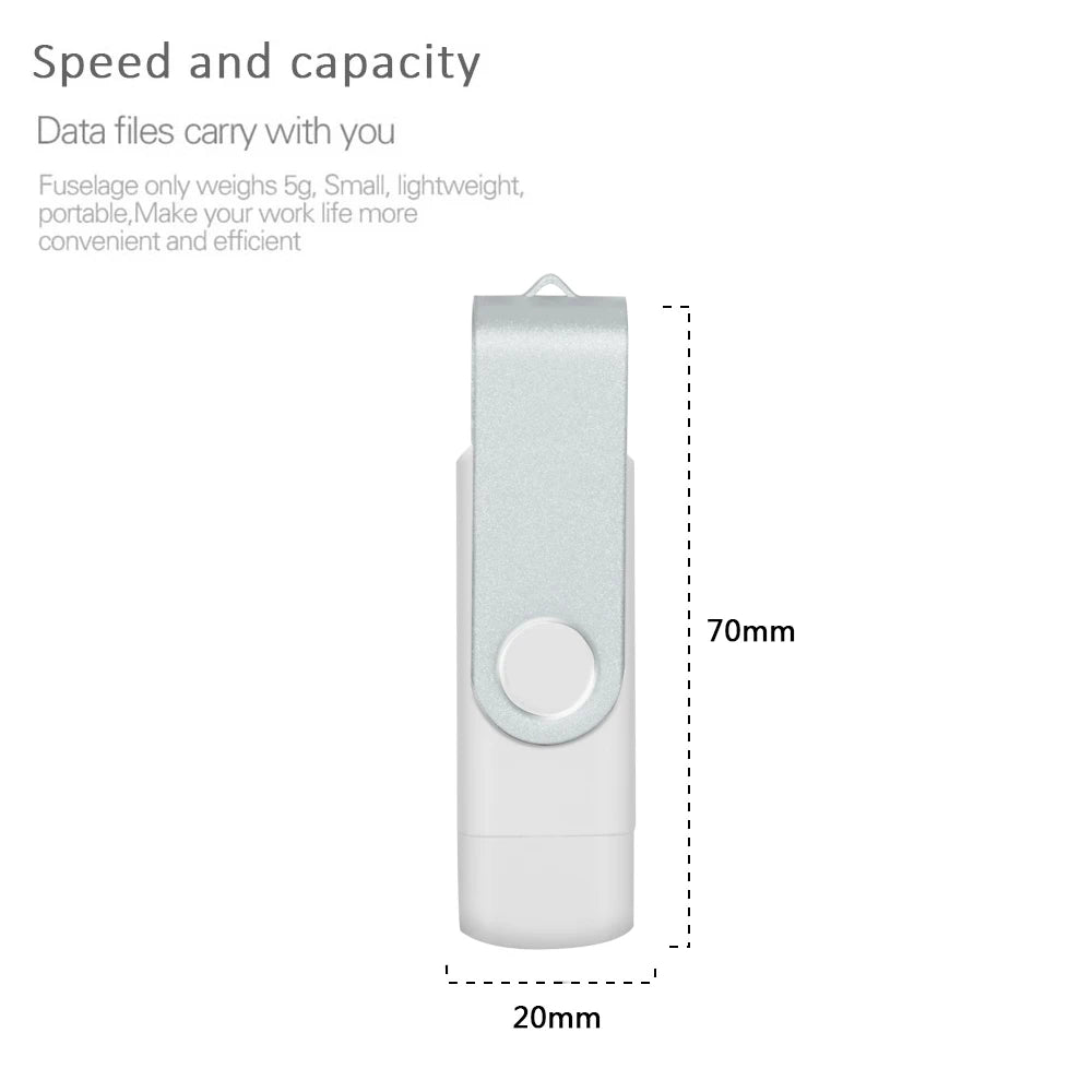 2-in-1 USB-C & USB 3.0 Flash Drive 360° Rotate | 16–128GB USB Flash Drive PRIMED