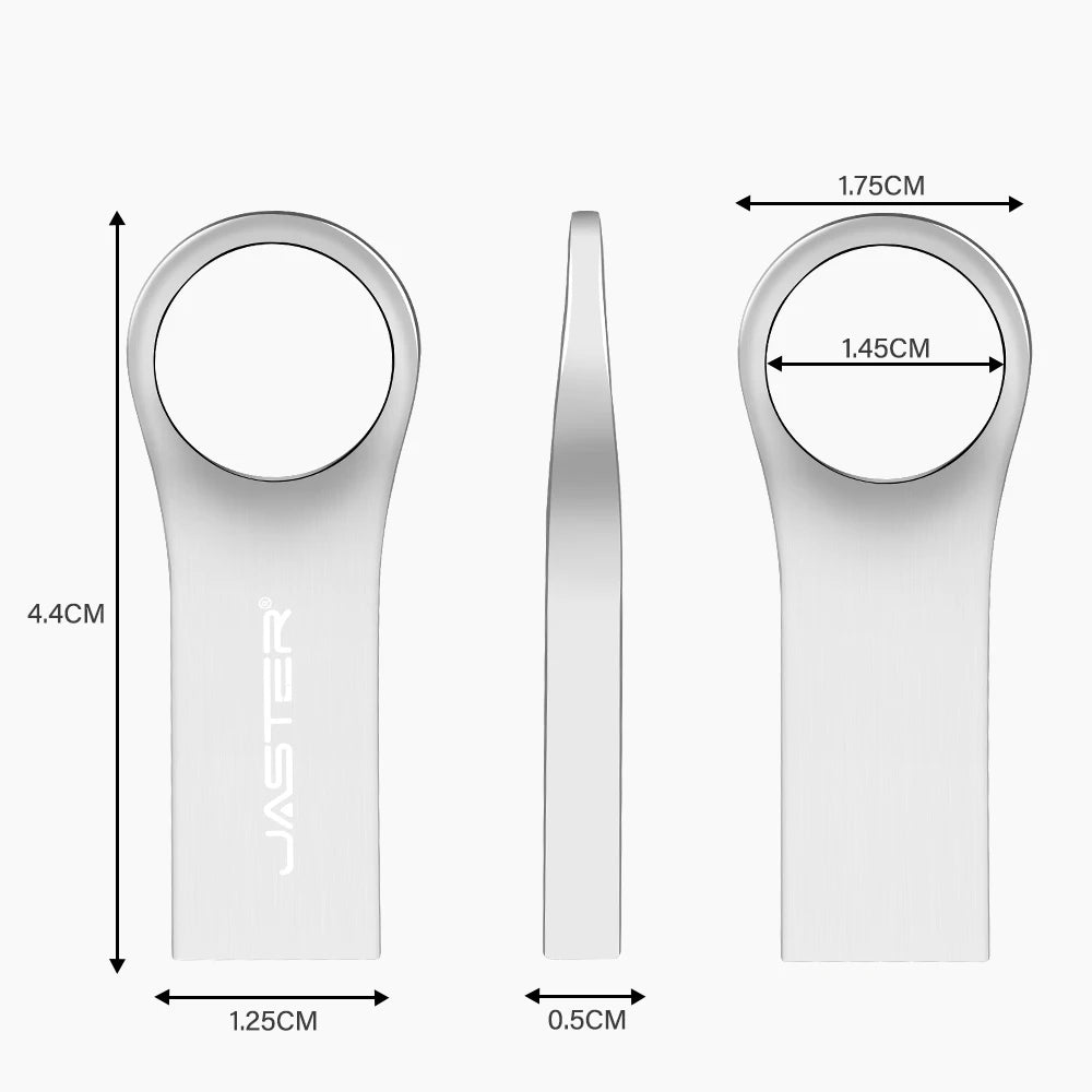 JASTER Metal USB Flash Drive 128GB | Custom Logo & Free Keychain USB Flash Drive PRIMED