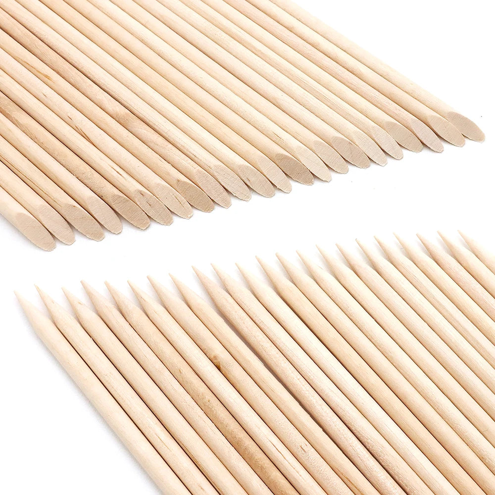 Wood Cuticle Sticks 95mm Double-Ended | 100/200/500 Pack