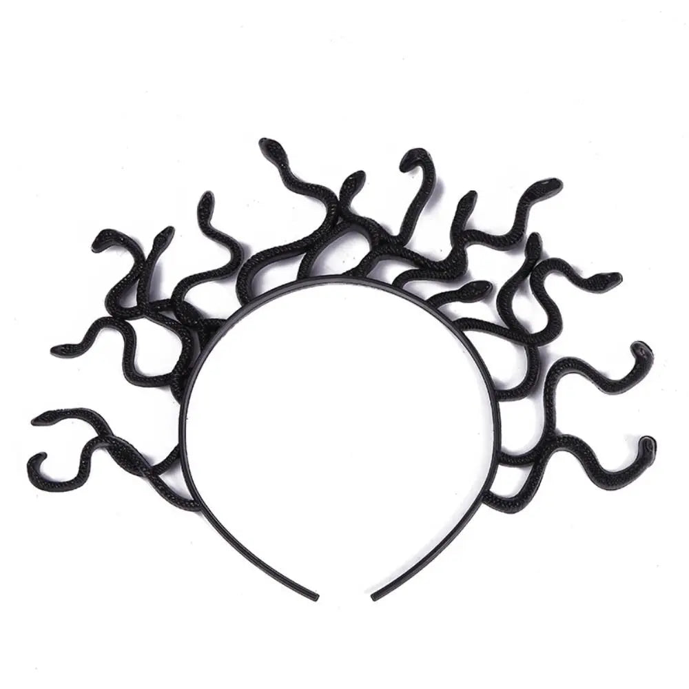 Medusa Snake Headband – Halloween Cosplay & Party Prop Costume Headband PRIMED Black-27x20.5cm