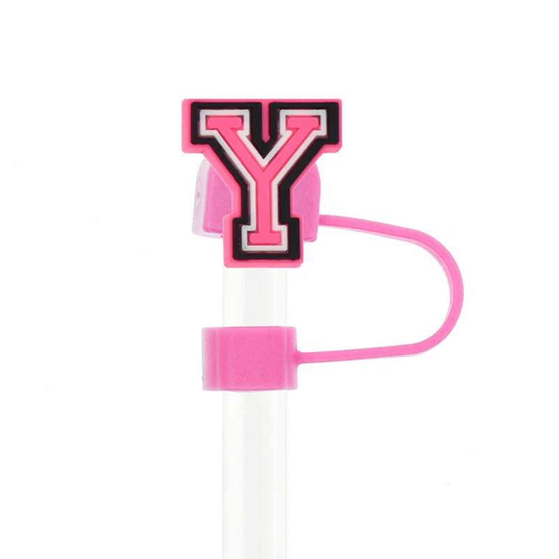 Silicone Letter Straw Cover Caps for Stanley 30 & 40oz Tumblers