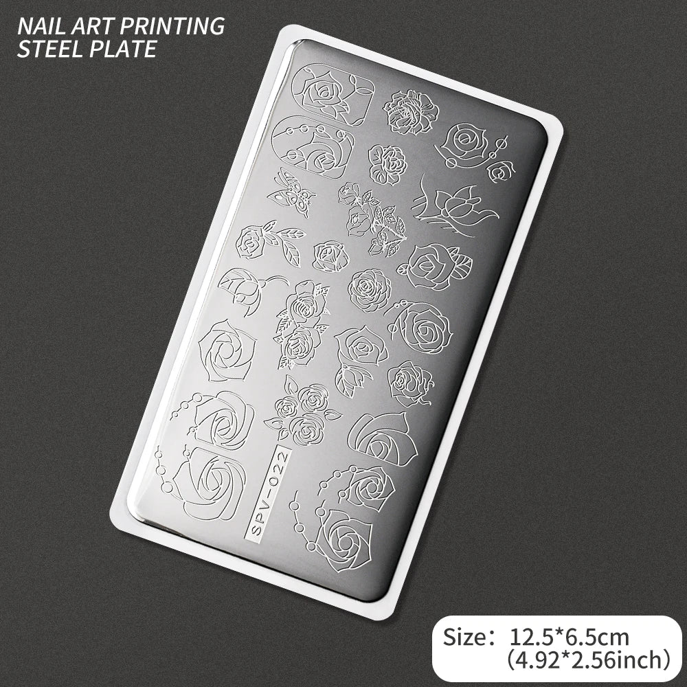 Nail Art Stamping Plate – Waves, Florals & Animal Designs