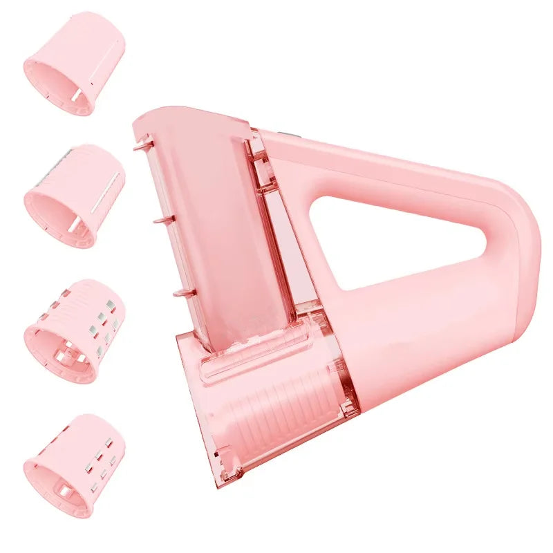 LMETJMA 40W Electric Cheese Grater & Salad Maker – 4 Blades Electric Food Grater PRIMED Pink