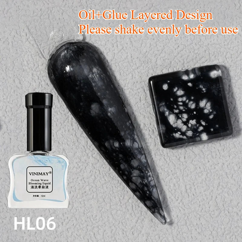 Ocean Wave Marble Nail Gel – Smoke Bubble Blending Polish 12ml