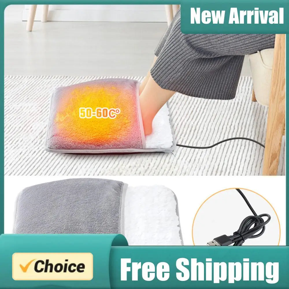 USB Electric Foot Warmer Pad – Soft Plush Heated Slipper Mat Electric Foot Warmer PRIMED Default Title